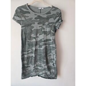 GAP Women's Camouflage Pocket T-Shirt Dress XS Green Casual Everyday